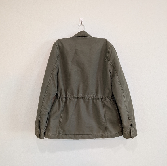 Abercrombie & Fitch Army Green Faux Fur Lined Jacket Size XS - Picture 7 of 11